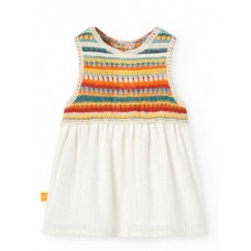 BOBOLI βρεφικό φόρεμα πλεκτό κορίτσι 121015-1111 λευκό