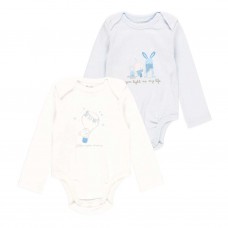 BOBOLI σετ 2 βρεφικά κορμάκια 17B201-2000 γαλάζια