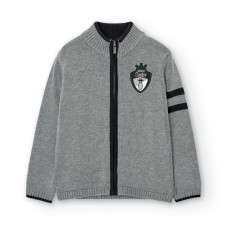 BOBOLI πλεκτή ζακέτα 737366-8125 γκρι