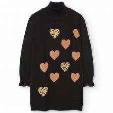 BOBOLI παιδικό φόρεμα πλεκτό κορίτσι 722326-890 μαύρο