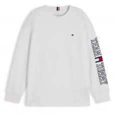 TOMMY HILFIGER μπλούζα παιδική αγόρι KB0KB10512-YBR λευκή