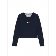 TOMMY HILFIGER μπλούζα παιδική flay rib KG0KG09065-C1G μπλε