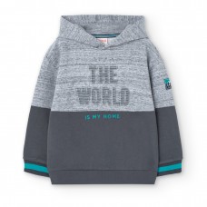 BOBOLI παιδικό φούτερ με κουκούλα αγόρι 529084-8116 γκρι