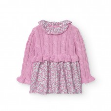 BOBOLI βρεφικό φόρεμα πλεκτό 749022-3817 ροζ