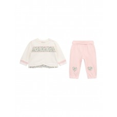 GUESS μπλούζα φούτερ με παντελόνι σετ βρεφικό A4YG12KA6R4-G012 λευκό