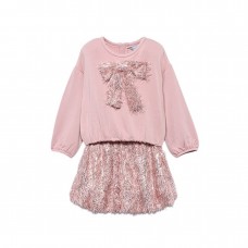 ABEL & LULA σετ φούστα με πούλιες και κρόσσια 15-5539-008 ροζ