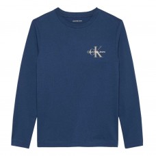 CALVIN KLEIN μπλούζα logo παιδική IU0IU00677-C3I μπλε