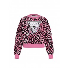 GUESS μπλούζα φούτερ παιδική J5YQ03KA6R4-P62Y φούξια λεοπάρ