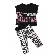 SPRINT σετ μπλούζα με κολάν231-4002-200 μαύρο