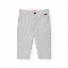 BOBOLI παντελόνι oxford ριγέ παιδικό 711380-9543 λευκό 