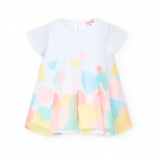 BOBOLI φόρεμα παιδικό 701198-1100 λευκό	