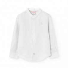 BOBOLI πουκάμισο λινό ριγέ παιδικό 731168-9549 λευκό