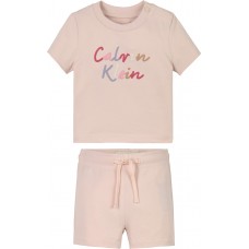 CALVIN KLEIN βρεφικό σετ μπλούζα με σορτς IN0IN00306-TGE ροζ