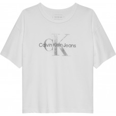 CALVIN KLEIN μπλούζα glitter παιδική IG0IG02801-YAF λευκή
