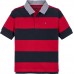 TOMMY HILFIGER μπλούζα polo stripe παιδική KB0KB09337-XLD κόκκινη