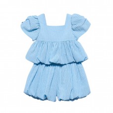 ABEL & LULA σετ βερμούδα με μπλούζα κοριτσι 26-05208-008 γαλάζιο