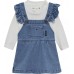 TOMMY HILFIGER  σετ βρεφική σαλοπέτα-φόρεμα παιδική denim KN0KN02200-1A4 μπλε