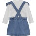 TOMMY HILFIGER  σετ βρεφική σαλοπέτα-φόρεμα παιδική denim KN0KN02200-1A4 μπλε