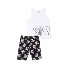 SPRINT σετ μπλούζα με κολάν 241-4063-100 λευκό