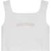 TOMMY HILFIGER μπλούζα monotype rib knit top  KG0KG07909-YBR λευκή