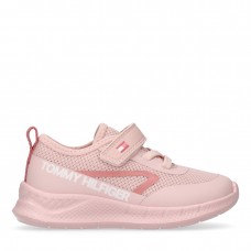 TOMMY HILFIGER Low Cut Lace-Up Velcro Sneakers T1A9-33990-1843302 ροζ